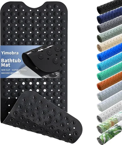 Miniatura 27 de Yimobra - Tapete original para bañera antideslizante extralargo con ventosas grandes y agujeros de drenaje, lavable a máquina