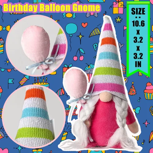 Miniatura 3 de unanscre Decoración de gnomos de cumpleaños de elfo de peluche, 4 muñecas suecas Tomte hechas a mano, lindos gnomos escandinavos para decoración