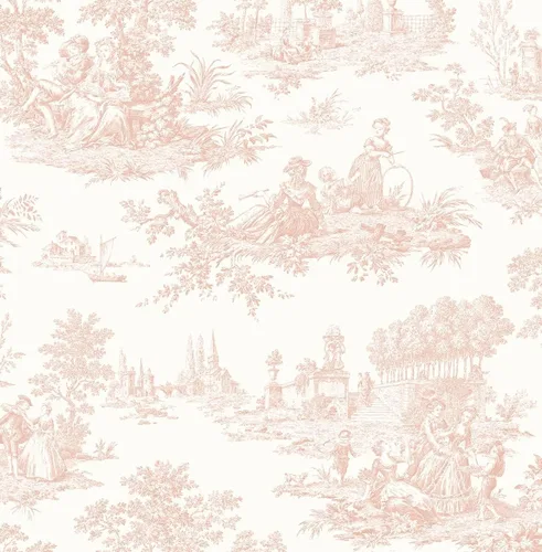NextWall Chateau Toile Papel Tapiz Despegar y Pegar (Rosa)