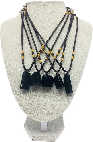 Miniatura 3 de Zungtin - Collar con colgante de chakra curativo de turmalina negra cruda natural