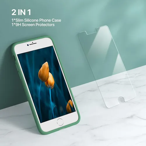 Miniatura 2 de Miracase Funda ultradelgada diseñada para iPhone SE 2022 (3ª generación)/iPhone SE 2020 (2ª generación)/iPhone 7/iPhone 8 con protector de pantalla