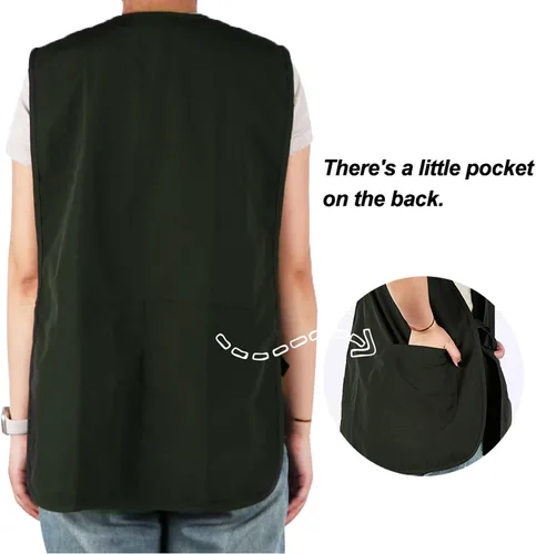 Miniatura 4 de Delantal impermeable unisex de trabajo con 4 bolsillos, delantal tipo faja, ultraligero, para chef y camarero, overol de trabajo