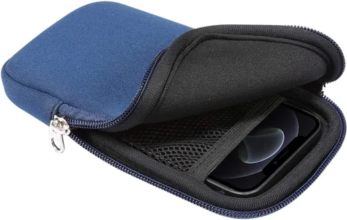 Miniatura 3 de Funda de neopreno de tamaño pequeño para teléfono celular, con cremallera y correa para el cuello para iPhone 17, 16, 16e, 15 15 Pro iPhone 14 14