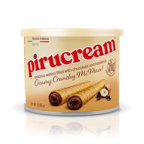 Miniatura 13 de Pirucream Obleas enrolladas con avellana de chocolate, alcalina orgánica 100% cacao, sin grasas trans, conservantes, colorantes o aditivos y sin