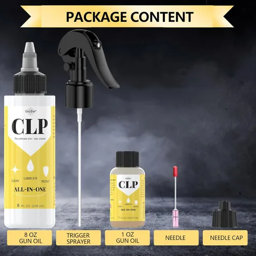 Miniatura 7 de Aceite de pistola de 8 onzas y 1 onza lubricante para pistola engrasadora, kit de limpieza multiusos para pistola protectora, limpiador y lubricante