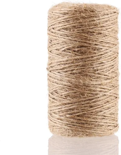 CCINEE Cuerda de yute natural de 328 pies de 0.039 in para artes y manualidades, cuerda de yute para jardinería, cuerda rústica natural, cuerda de