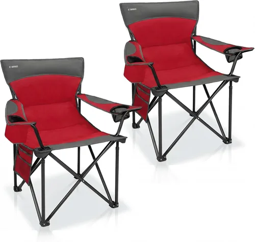 Miniatura 11 de Sillas de camping portátiles de gran tamaño, sillas plegables para exteriores con bolsillo y portavasos, bolsa de transporte para camping, portones