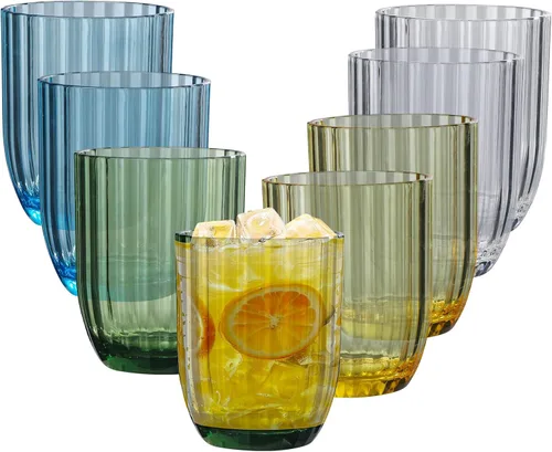 Miniatura 13 de Vasos de plástico acrílico transparente Highball Vasos de plástico reutilizables de 15 onzas (juego de 6) Apilables Vasos sin BPA