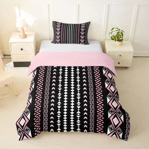 Miniatura 44 de Erosebridal Bohemian Duvet Cover Twin Country Southwestern Comforter Cover for Kids Teens Boho Aztec Arrows Diamond Bedding Set Black Gray Geometric