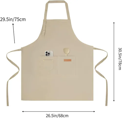 Miniatura 5 de Tosewever Delantales de Arte para Mujeres Pintura Cerámica Horneado, Delantal de Cocina con Correas de Hebilla para Hombres con Bolsillos para Chef