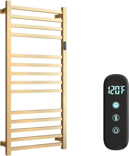 Miniatura 7 de 5 Barras Calentadores de Toallas de Lujo Montados en la Pared Estante de Toallas Calentado, Calentador de Toallas para Baño con Temporizador