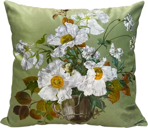 Miniatura 52 de Funda de cojín floral ligera de lujo, 18 x 18 pulgadas, pintura al óleo retro victoriana de doble cara, fondo negro, flor vibrante, funda de cojín