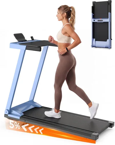 Miniatura 9 de 5% Incline Walking Pad Treadmill, 300LB Capacity Folding Treadmills for Home, Walking pad with Handle bar, 3.0 HP Quiet Dual Cushion System 2-Negro