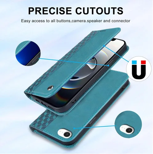 Miniatura 4 de Funda tipo cartera para iPhone 17e/16e de 6.1 pulgadas 2026/2025 - Funda de piel sintética con ranuras para tarjetero, funda magnética fuerte