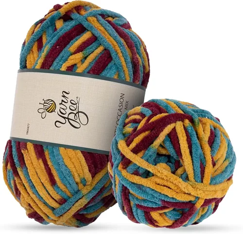 Miniatura 14 de Hilo Yarn Bee súper voluminoso para crochet y tejer – Rollo suave – 92,4 metros de hilo 100% poliéster para crochet, mantas, sombreros y más