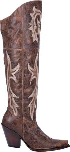 Miniatura 2 de Dan Post Botas Para Mujer Jilted Bordado Snip Toe Botas De Vestir De La Rodilla De Tacón Alto 3 "Y Más - Marrón, Marrón