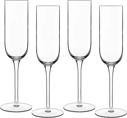 Luigi Bormioli Sublime - Flauta de 7 onzas para copas de vino espumoso, champán, prosecco, cava, lambrusco (juego de 4): vidrio ultra transparente,