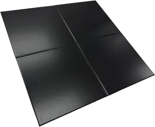 Miniatura 4 de Tenedos Azulejo de porcelana negro mate de 8 x 8 para uso en suelos y paredes, caja de 4 azulejos que cubren 1.7 pies cuadrados, ideal para paredes
