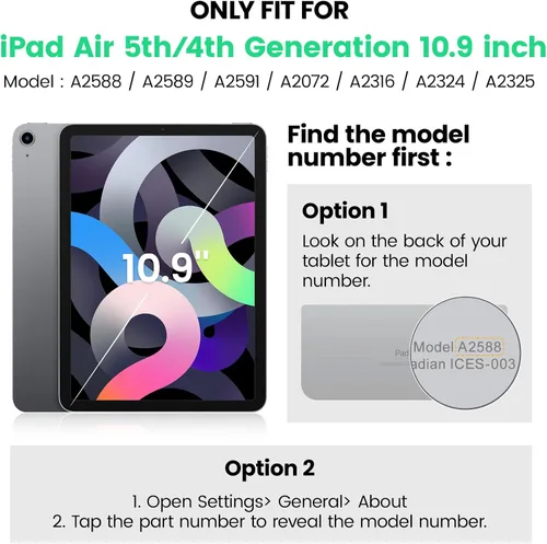 Miniatura 2 de SEYMAC Funda para iPad Air de 5ª/4ª generación de 10.9 pulgadas, Funda Protectora de Cuerpo Completo Resistente a Golpes con Protector de Pantalla