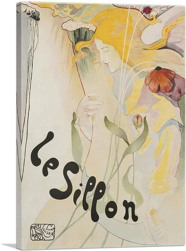 ARTCANVAS Le Sillon Poster 1895 Canvas Art Print Stretched Framed Painting Picture Poster Giclee Wall Decor by Fernand Toussaint - 40" x 26" (1.50"