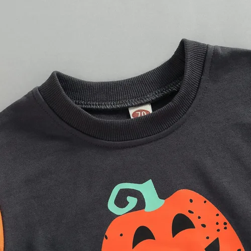 Miniatura 98 de Ropa de Halloween para bebé niña, sudadera con estampado de calabaza, mameluco de burbujas, lindo traje de Acción de Gracias de otoño