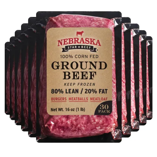 Miniatura 10 de Nebraska Star Beef - Carne molida Angus (10 paquetes de 1 lb) - Prestige, carne molida, hamburguesa congelada, empanadas de hamburguesa, hamburguesa