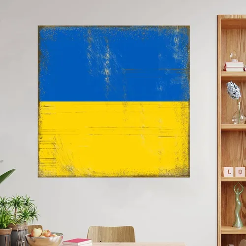 Miniatura 5 de Guangpat Calcomanías de pared con bandera nacional de Ucrania, mural patriótico de Ucrania, recuerdo de la ciudad del país, arte de pared, póster