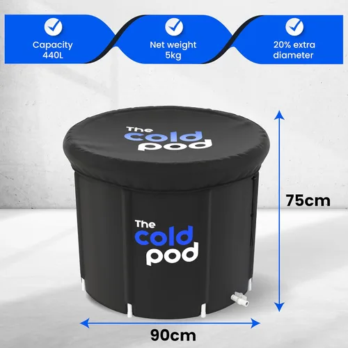 Miniatura 6 de The Cold Pod Tina de Baño de Hielo para Atletas XL: Tina de Inmersión Fría al Aire Libre con Cubierta, 116 Galones Tina de Baño de Hielo Portátil