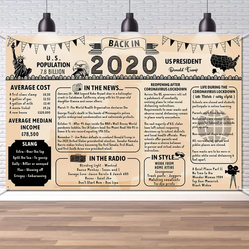 Miniatura 36 de Cartel de fondo grande de pared con texto en inglés "Back in 1925", estilo retro, feliz 101 cumpleaños, boda, aniversario, 101 años, reunión