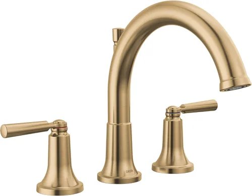 Delta Saylor T2735-CZ - Grifo de bañera de oro cepillado, bronce champán T2735-CZ (válvula no incluida)