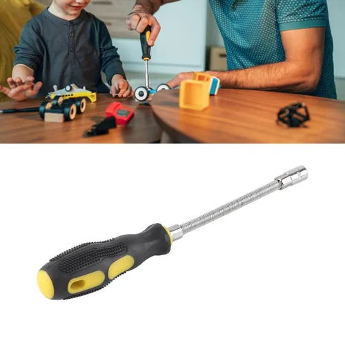 Miniatura 3 de Fafeicy Destornillador de tuerca flexible, enchufe hexagonal de alto rendimiento de 0.276 in con mango ergonómico para reparaciones de espacios