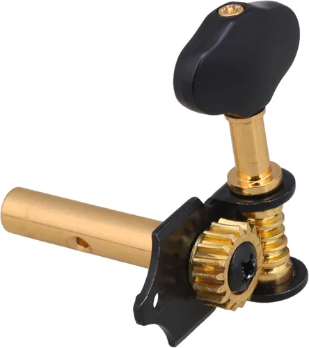 Miniatura 5 de Yibuy Aleación de zinc negro dorado estilo abierto máquina de guitarra cabeza afinación clavijas de bloqueo sintonizadores 3L 3R 18:1 para guitarra