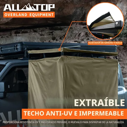 Miniatura 2 de ALL-TOP Toldo Cuarto de Ducha con Tapete de Piso Plegable, 3.3 pies x 3.3 pies, Refugio Privado Baño con Techo, Luz LED, Tubo de Drenaje, Baño