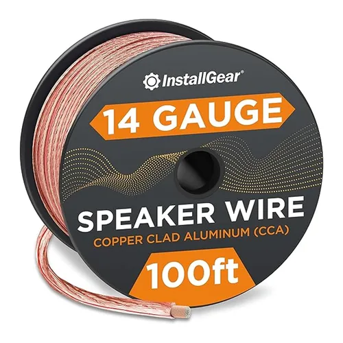 Miniatura 20 de InstallGear Cable de altavoz de calibre 14 de 30 pies, cable de altavoz de audio de automóvil de aluminio revestido de cobre para sistemas estéreo