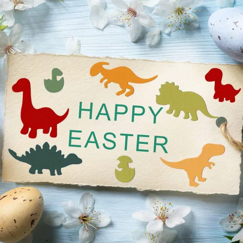 Miniatura 5 de Estivaux Troqueles de dinosaurio para hacer tarjetas, huevos animales troquelados, plantillas, plantillas en relieve para álbumes de recortes