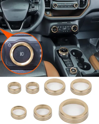 Miniatura 20 de Savadicar CKT01 Billet - Juegos de molduras de perillas de control de aluminio billet, faros/4WD/HVAC, biseles de anillos de perillas de control