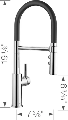 Miniatura 2 de BLANCO 402447 CATRIS Flexo Semi-Pro Pull-Down Grifo De Cocina De Arco Alto 1.5 GPM - Cromo