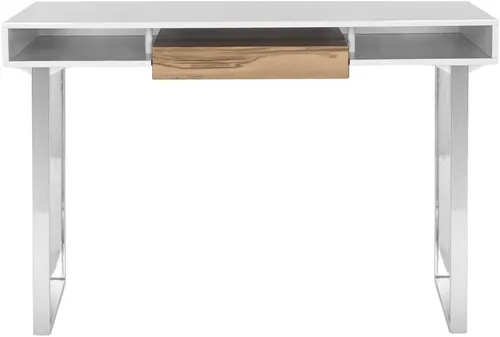 Safavieh Home Collection Metropolitan - Escritorio para computadora blanco y cromado