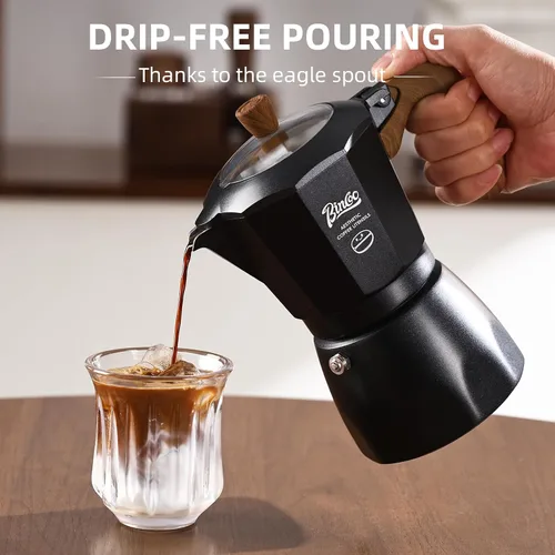 Miniatura 4 de Cafetera espresso para estufa, cafetera italiana para estufa de gas y eléctrica, olla pequeña para café italiano y cubano, 2 tazas de espresso