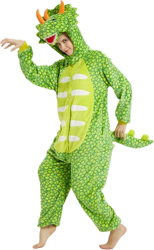 Miniatura 4 de CASABACO Disfraz de dinosaurio para adultos, pijama de una sola pieza