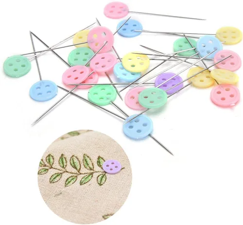 Miniatura 3 de 200 piezas de botón de cabeza plana para coser, alfileres rectos de patchwork, accesorios de costura, manualidades