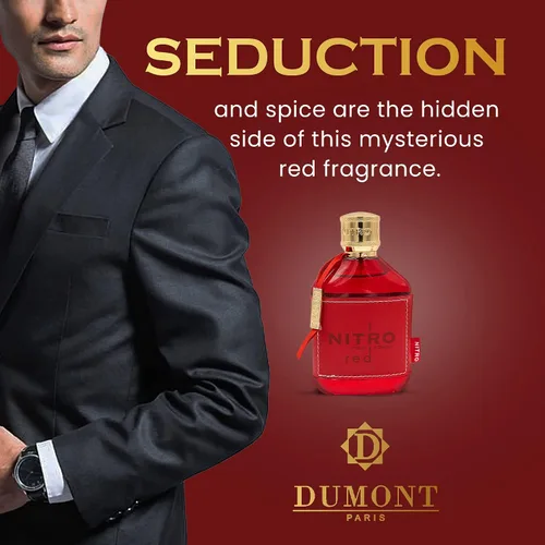 Miniatura 4 de Dumont NITRO RED - 3.4 oz - Eau De Parfum - Perfume de lujo para hombres - Fragancia frutal, amaderada, floral y masculina - Bruma de colonia
