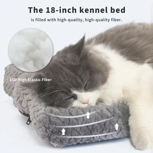 Miniatura 5 de Cama Lavable para Jaula de Perro de 18 Pulgadas Pequeña Antideslizante Impermeable Cálida Acogedora Suave para Mascotas Cachorros, Almohadas