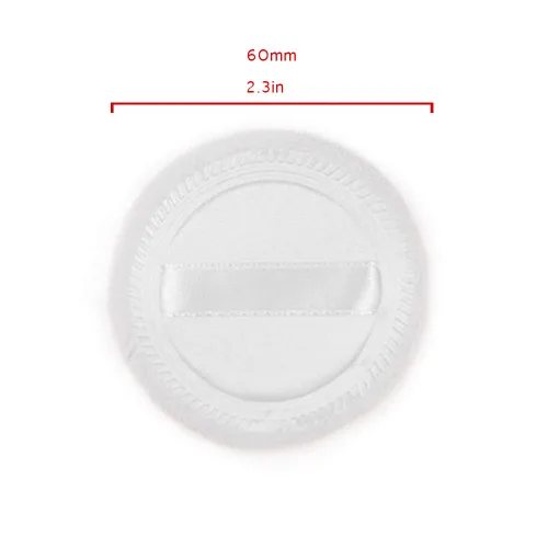 Miniatura 7 de 10pcs Powder Puff Algodón Cosmético Polvo Facial Maquillaje Almohadillas con Cinta para Suelta y Base 2.36 Pulgadas (Blanco)