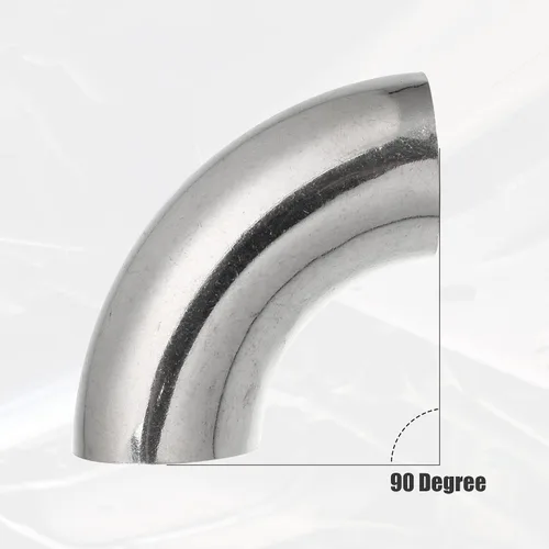 Miniatura 5 de X AUTOHAUX 2 piezas OD 1 pulgada 90 grados 1.2mm de espesor codo curvo de mandril SS304 tubo curvado de acero inoxidable codo de tubo de escape
