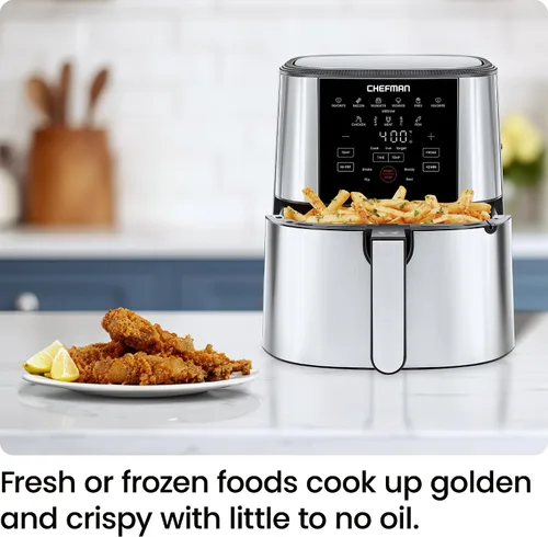 Miniatura 2 de Chefman Freidora de aire, TurboFry, 4.7 litros, acero inoxidable