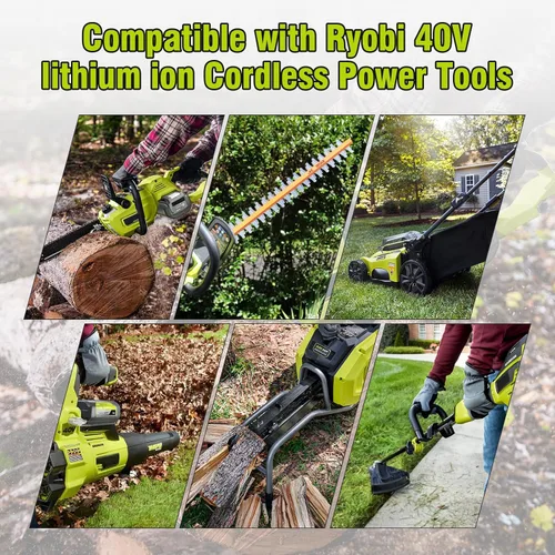 Miniatura 7 de Kit de batería y cargador de carga rápida de 40 V y 4.0 Ah - Reemplazo para batería y cargador Ryobi de 40 V OP401, compatible con herramientas