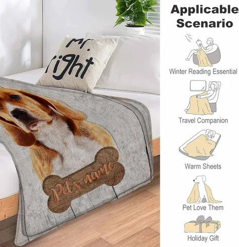 Miniatura 5 de Mantas de memoria personalizadas con fotos, mantas conmemorativas personalizadas para la pérdida de mascotas, regalo de duelo para los amantes