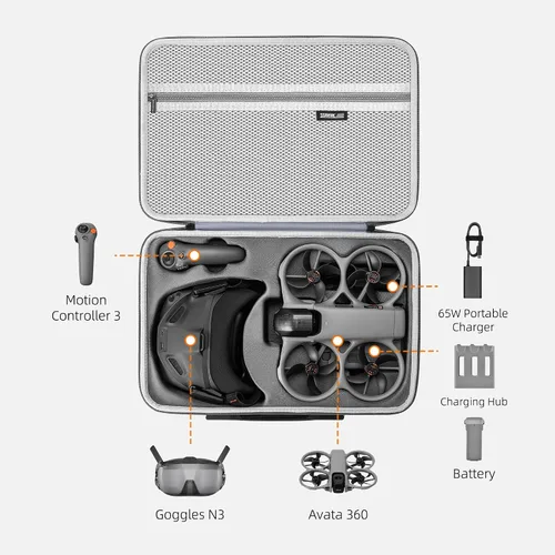 Miniatura 4 de Coyktonty Estuche de transporte para accesorios DJI Avata 360, bolsa de transporte portátil de PU para DJI Avata 360 Motion Fly More para RC Motion