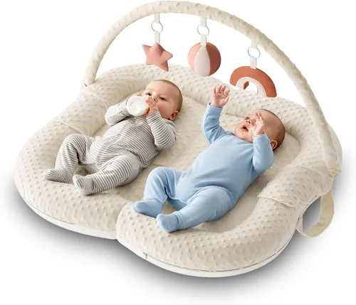 Twins - Tapetes de juego para bebé para gimnasio de actividades en el suelo, cojín de apoyo 5 en 1, tapete de juego para bebé, tapete para tiempo